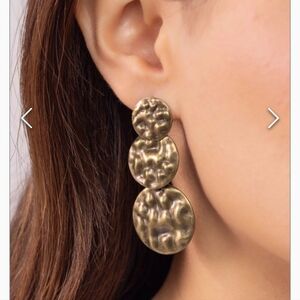 Triple Threat Texture Brass EARRINGS